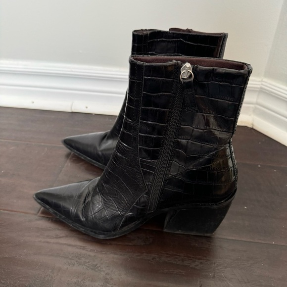 Topshop patent genuine leather pointed toe heel booties 39/8.5 - Picture 4 of 8